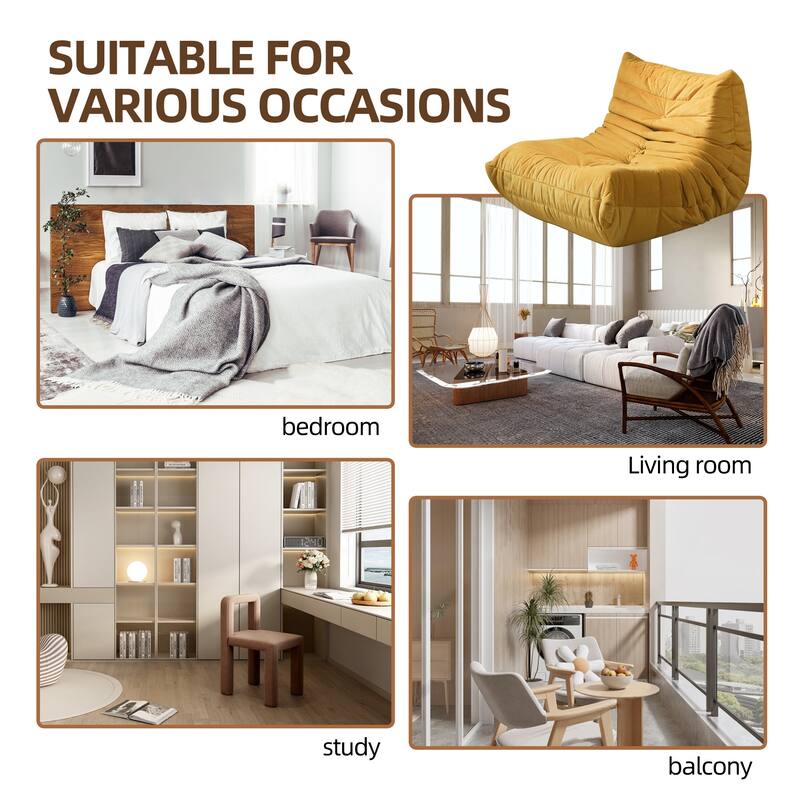 Floor Sofa Bean Bag Chair for Adults Fireside Bean Bag Lounger Memory Foam Chair for Home, Office, Apartment or Gaming Venue