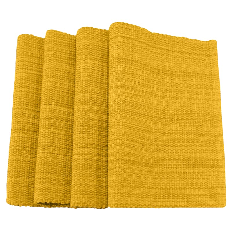 Fabstyles Casual Classic Set of 4 Thick Cotton Heavyweight Placemats - Set of 4 - Dijon