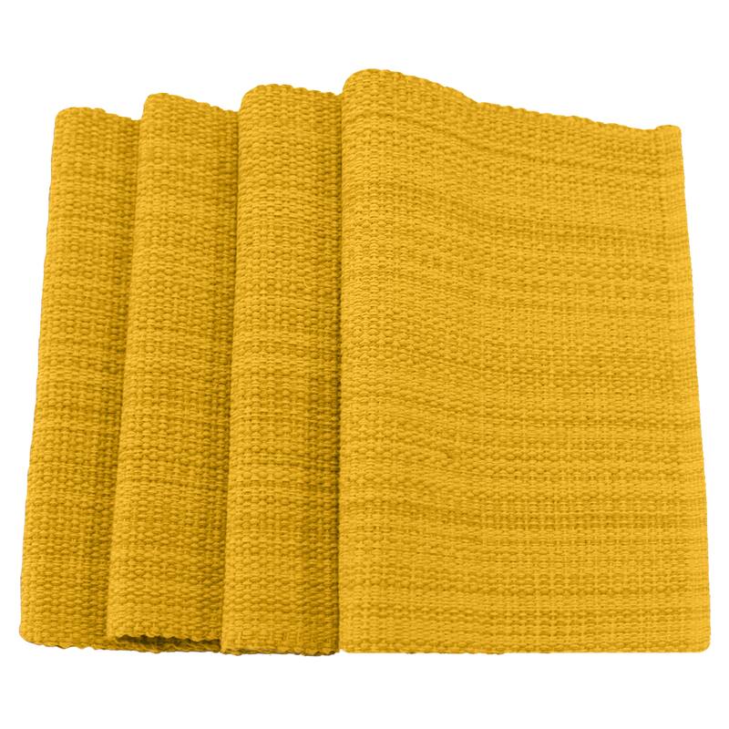 Fabstyles Casual Classic Set of 4 Thick Cotton Heavyweight Placemats - 13"x19" - Set of 4 - Dijon
