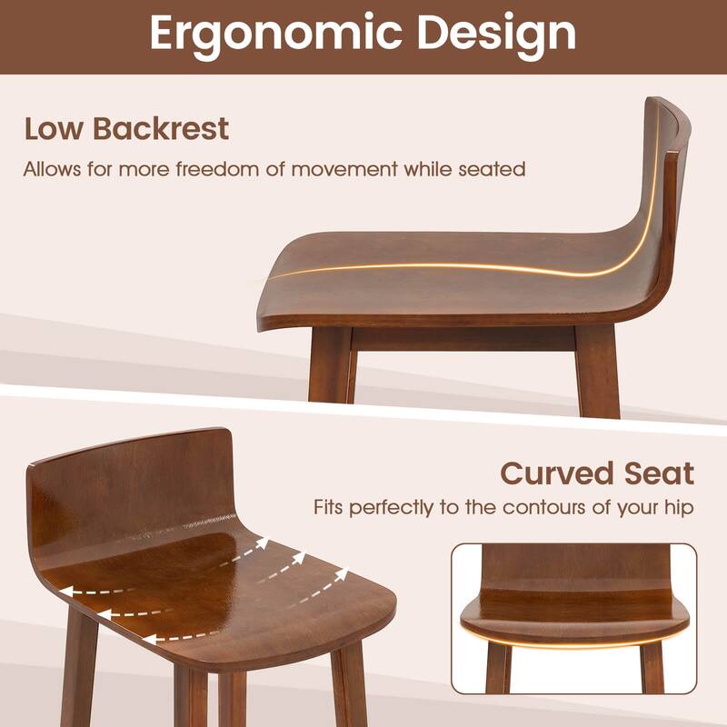Costway Dining Chairs Set of 2/4 with Acacia Wood Legs Curved Seat & - See Details