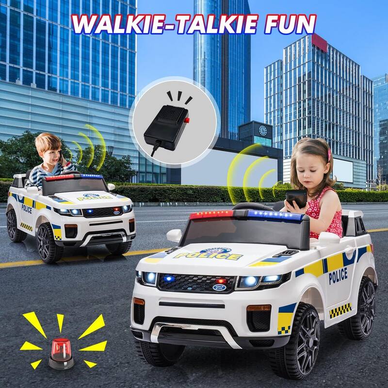 Kids Electric Police Car with Alarm & Megaphone
