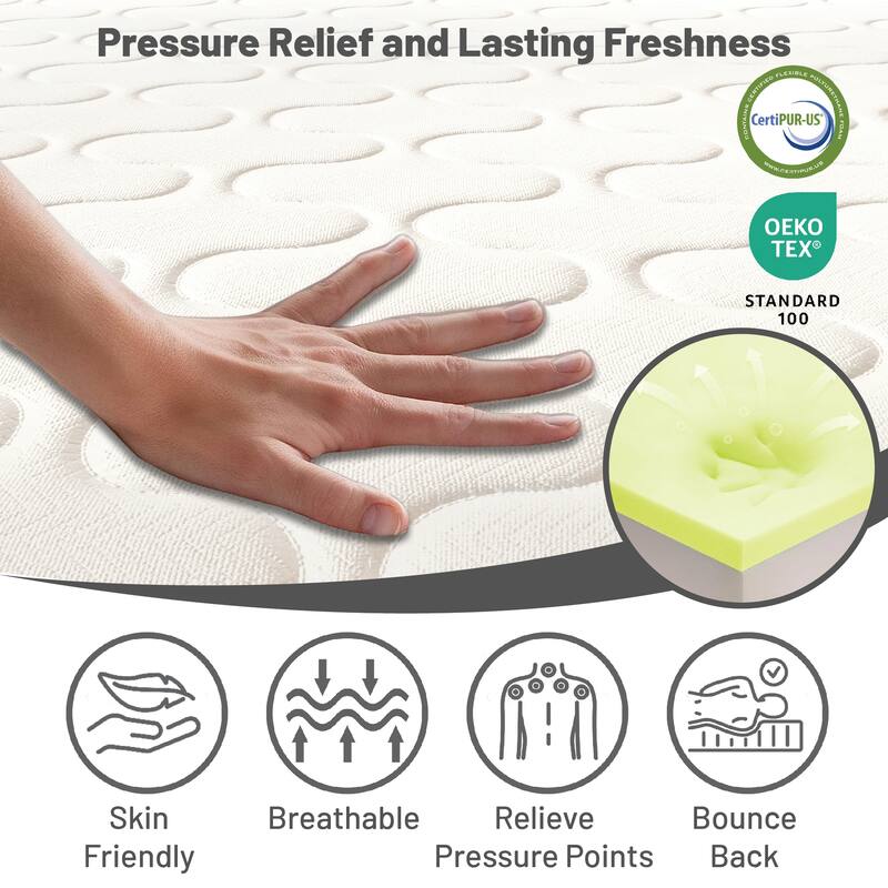 Onetan, 10-Inch Medium Firm Tight top High Density Poly Foam Rolled Mattress for RV, Cot, Folding Bed & Daybed