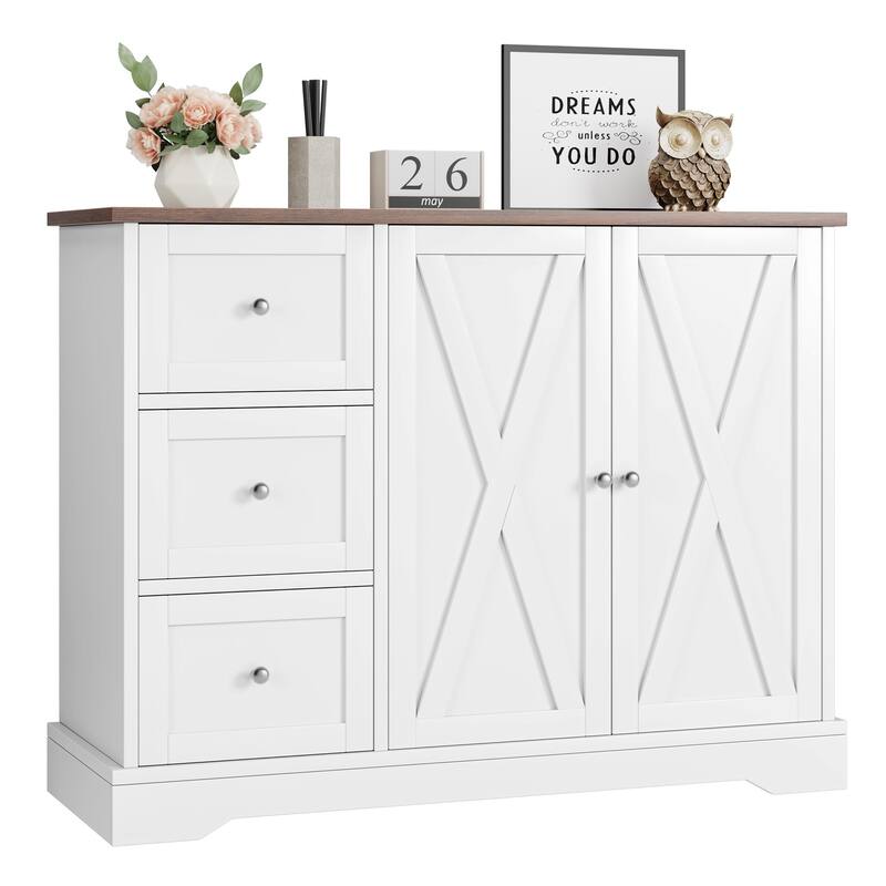Sideboard Buffet Cabinet with 3 Drawers