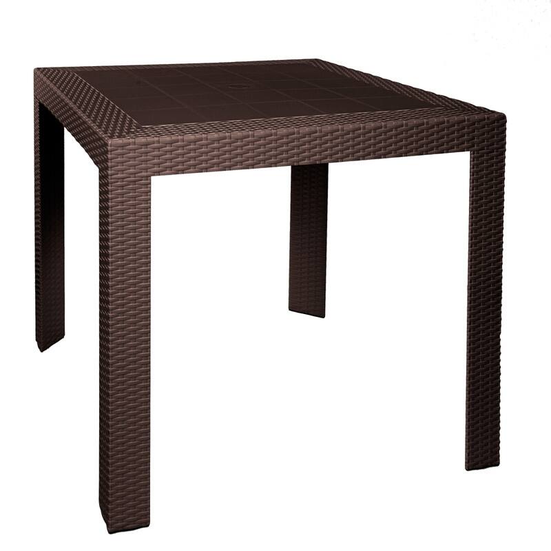 Mace Modern Outdoor Bistro Dining Table with Weather Resistant and Weaver Design for Patio or Decks - Brown