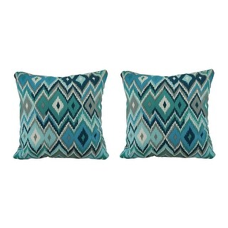 Shop Set Of 2 Blue Ikat Aztec Print Indoor Outdoor Throw Pillows