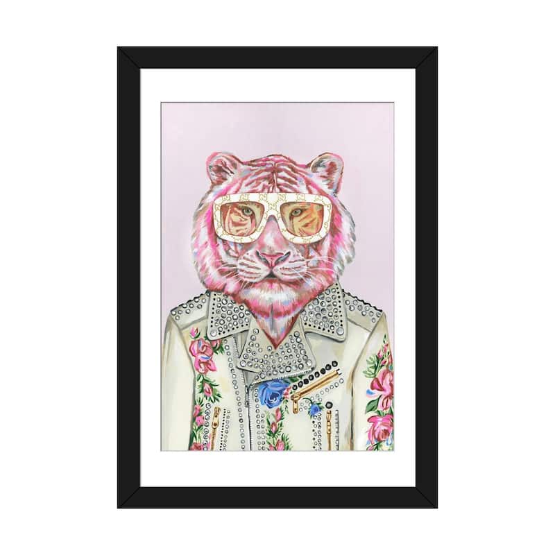 iCanvas "Gucci Pink Tiger" by Heather Perry - Black - 32x24x1