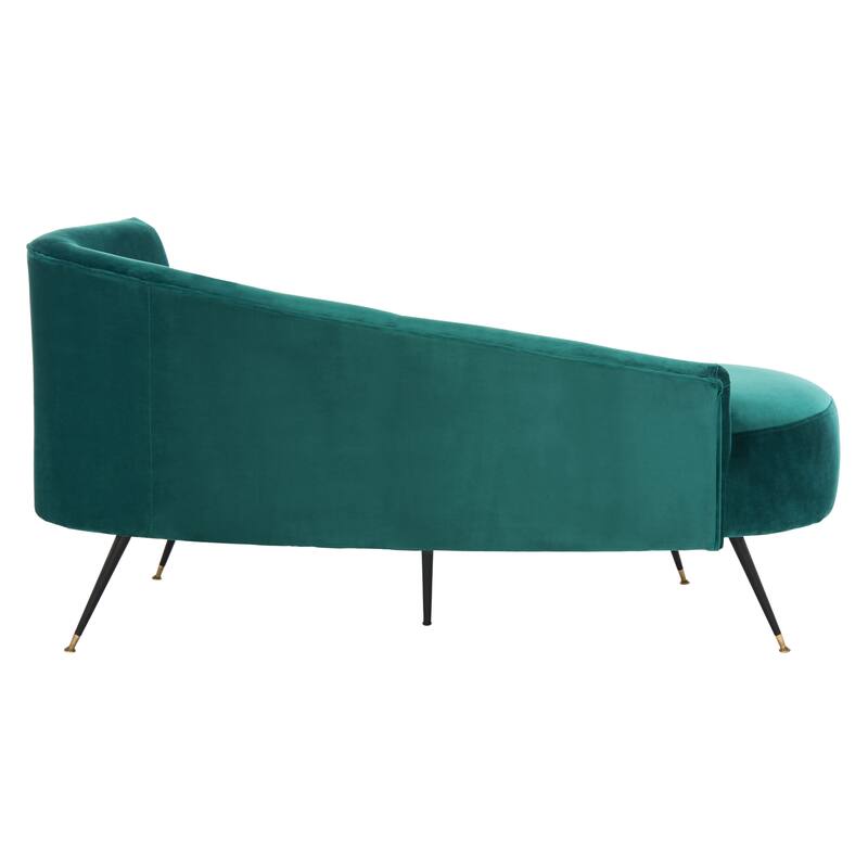 SAFAVIEH Helgrit Black/Gold Velvet Retro Glam Settee - 57.5" W x 27" D x 28" H - 58Wx27Dx28H