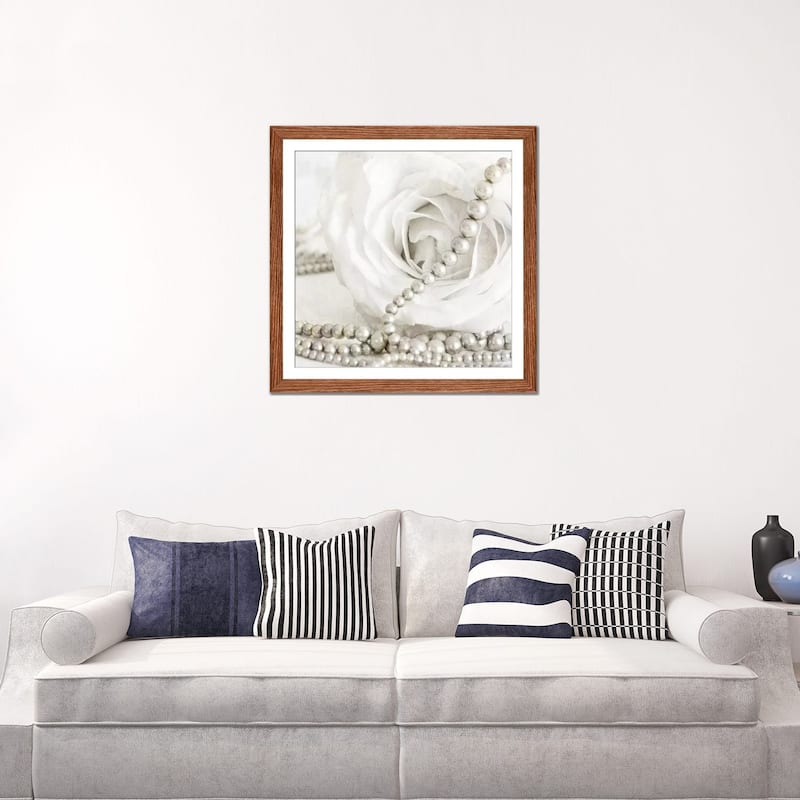 iCanvas "White Rose With Pearls" by Tom Quartermaine