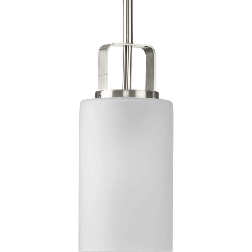 League Collection One-Light Brushed Nickel Farmhouse Mini-Pendant - 5 in x 5 in x 11 in