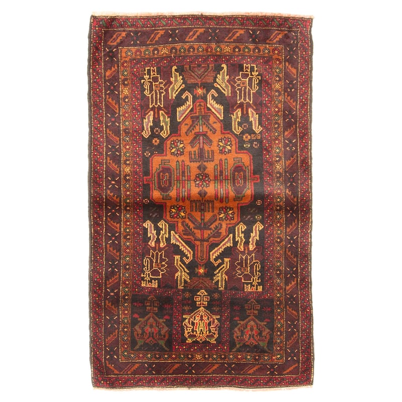 ECARPETGALLERY Hand-knotted Teimani Brown Wool Rug - 3'0 x 5'1