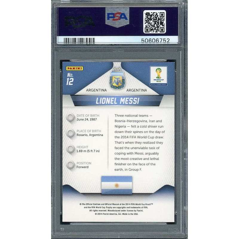 Cristiano Ronaldo 2014 Panini Prizm World Cup Card #161 PSA 9 - 8'6" x 11'6"