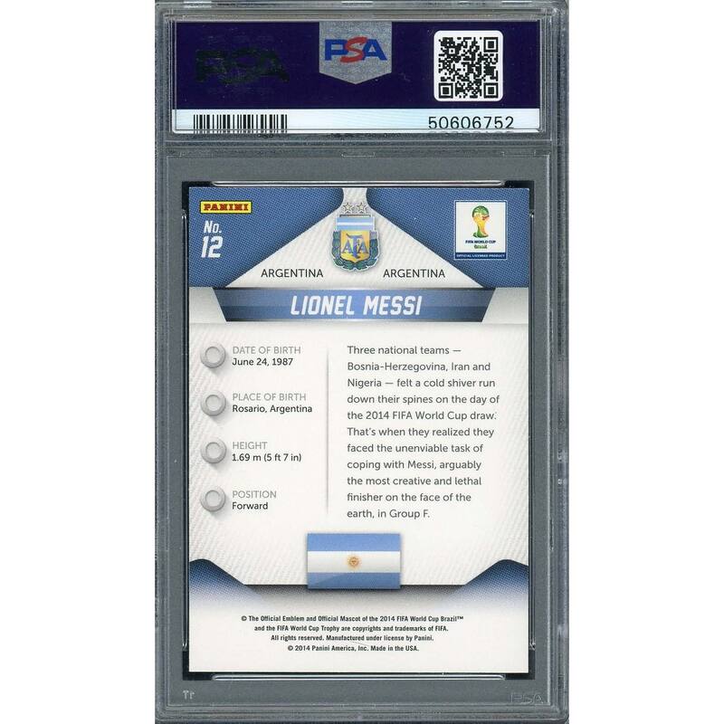 Lionel Messi 2014 Panini Prizm World Cup Card #12 PSA 9 - 8'6" x 11'6"