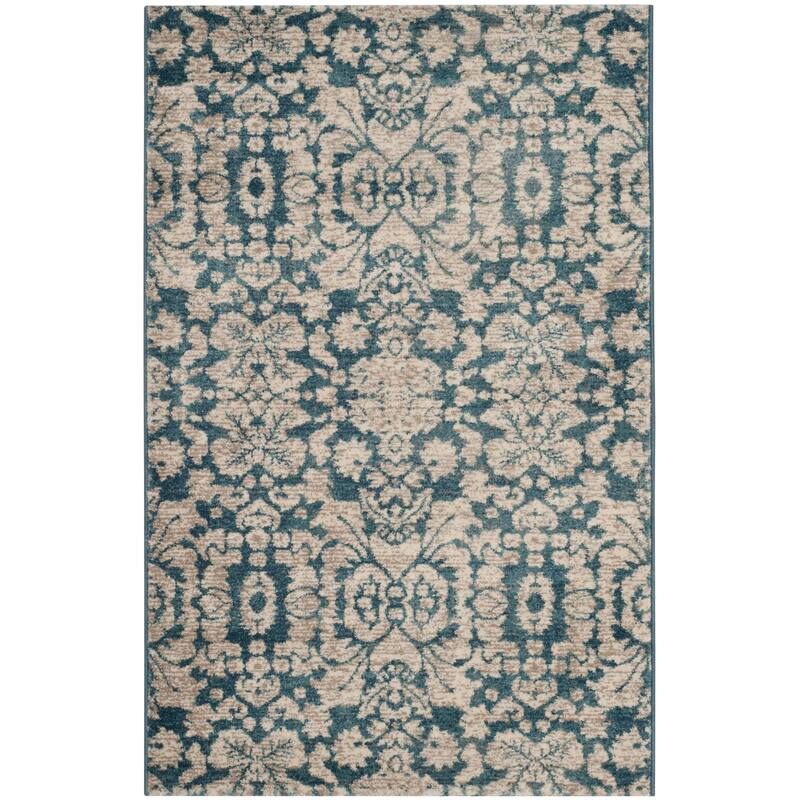 SAFAVIEH Sofia Florance Distressed Vintage Damask Rug - 2' x 3' - Blue/Beige