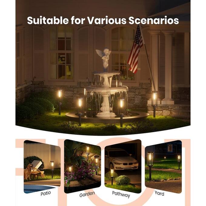 Solar Pathway Lights Outdoor,4/8 Pack Bright Solar Lights Outdoor