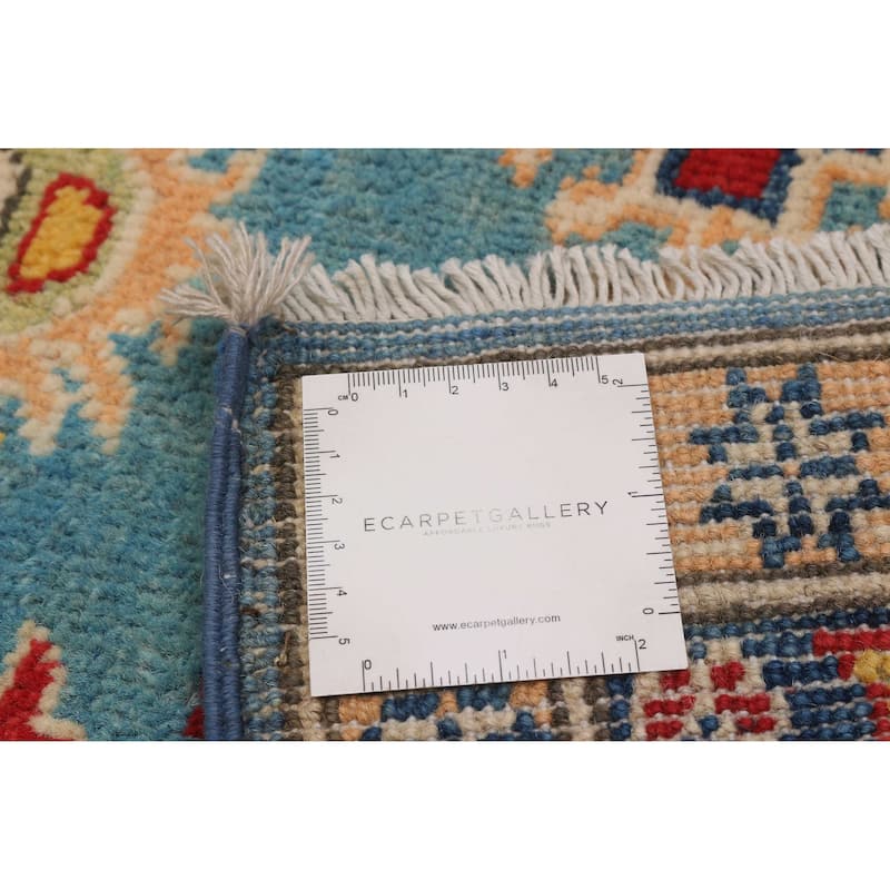 ECARPETGALLERY Hand-knotted Uzbek Ghazni Sky Blue Wool Rug - 5'0 x 7'1