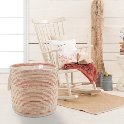 Sevita Textured Cotton Hand-Made Storage Basket - 19" x 19" x 19"