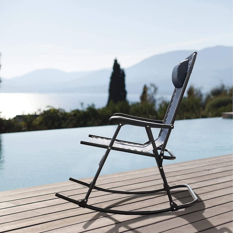 Homall Patio Rocking Chair Zero Gravity Chair Outdoor Folding Recliner Foldable Lounge Chair Outdoor Pool Chair