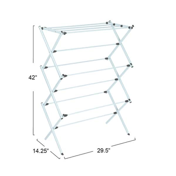 Folding Clothes Drying Rack with Steel Frame and 11 Coated Dowels - 14. ...
