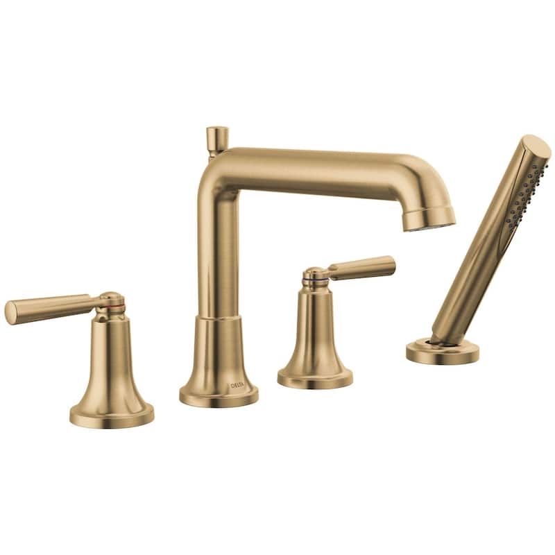 Delta T4736 Saylor Deck Mounted Roman Tub Filler with Built-In - Champagne Bronze