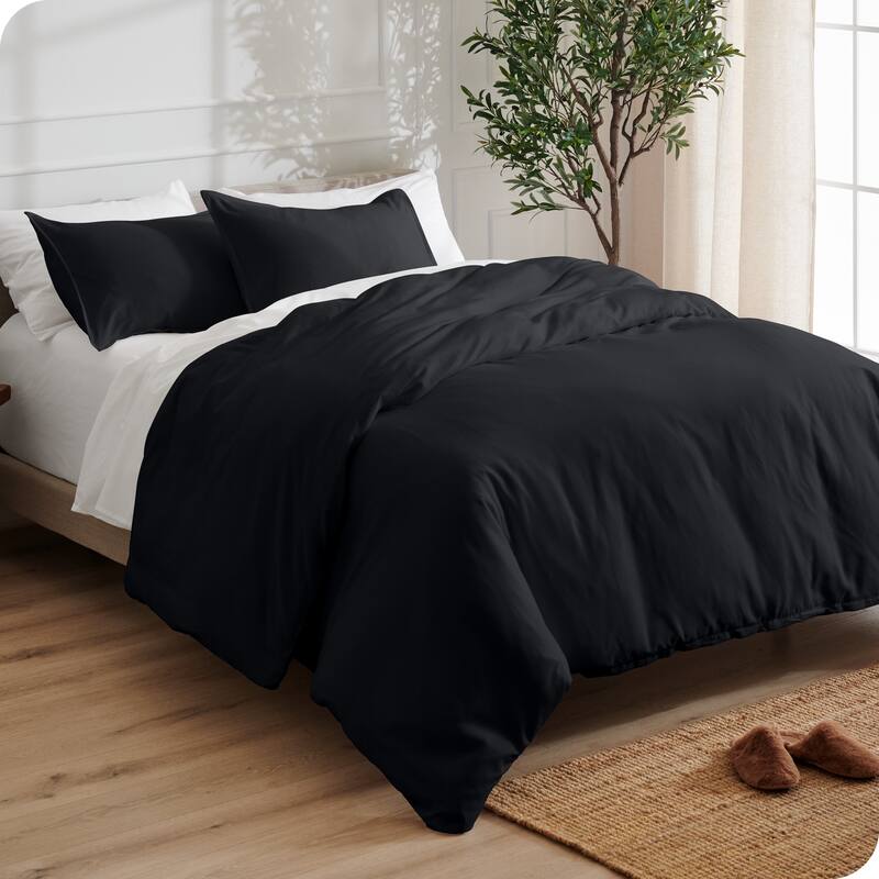 Bare Home Soft Hypoallergenic Microfiber Duvet Cover and Sham Set