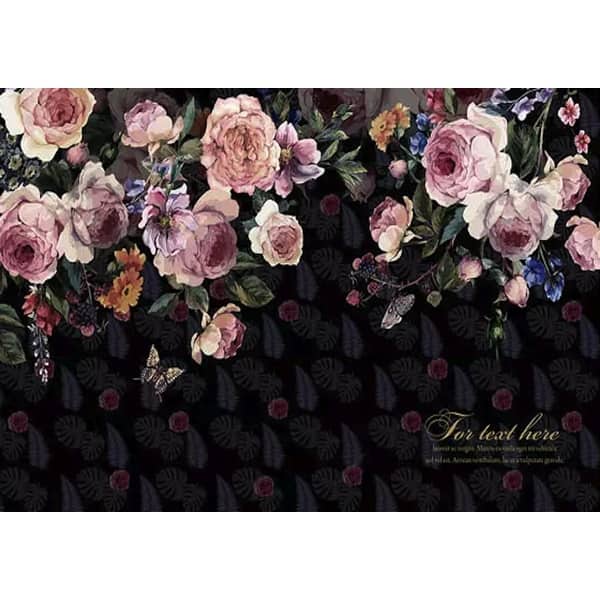 Dark Vintage Pink Floral Feather Pattern Textile Wallpaper Overstock 31419665