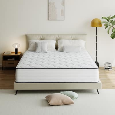 IFLUOUS 10 in. Cooling Plush Hybrid Memory Foam Mattress In a Box with CertiPUR-US, SGS and OEKO-TEX