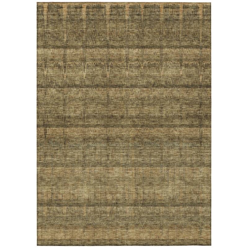 HomeRoots Striped Transitional Rectangle Outdoor Rug