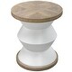 preview thumbnail 1 of 1, Uttermost Spool Matte White Geometric Side Table