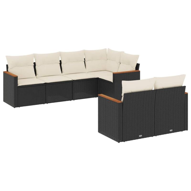 vidaXL Garden Sofa Set Black - 24.4 x 24.4 x 27.2