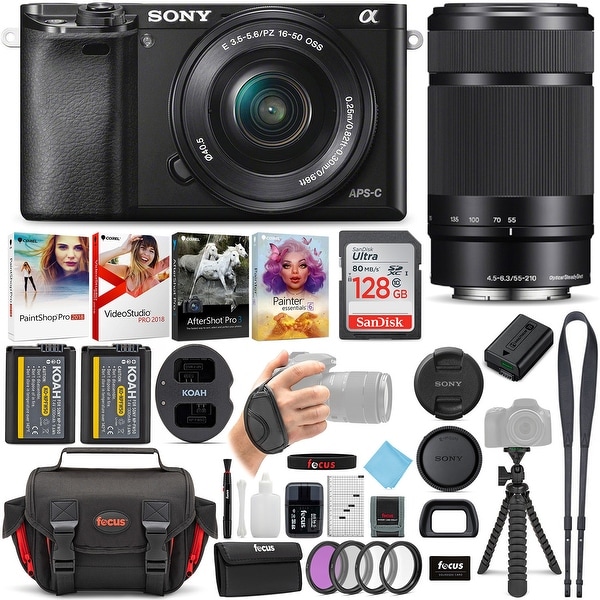 Sony a6000 Mirrorless Camera (Black) w/ 16-50mm & 55-210mm Lens Bundle. Opens flyout.