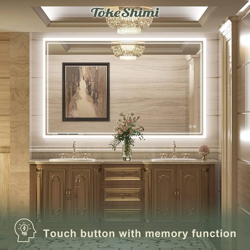 TokeShimi LED Bathroom Vanity Mirror, Anti-Fog Dimmable Wall Mirror