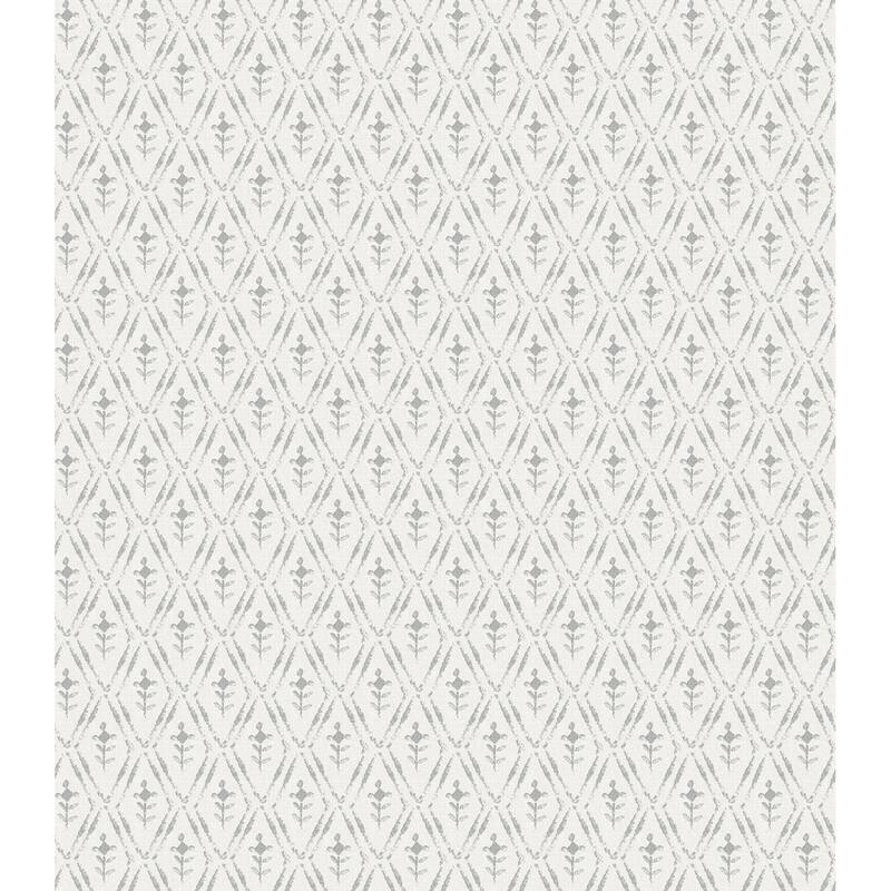 Chris Loves Julia x A-Street Prints Tillie Grey Diamond Floral Wallpaper