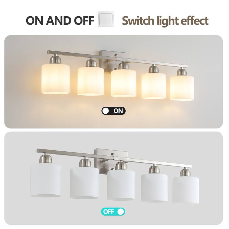 5-Light Brushed Nickel Vanity Light(No Bulbs Included)