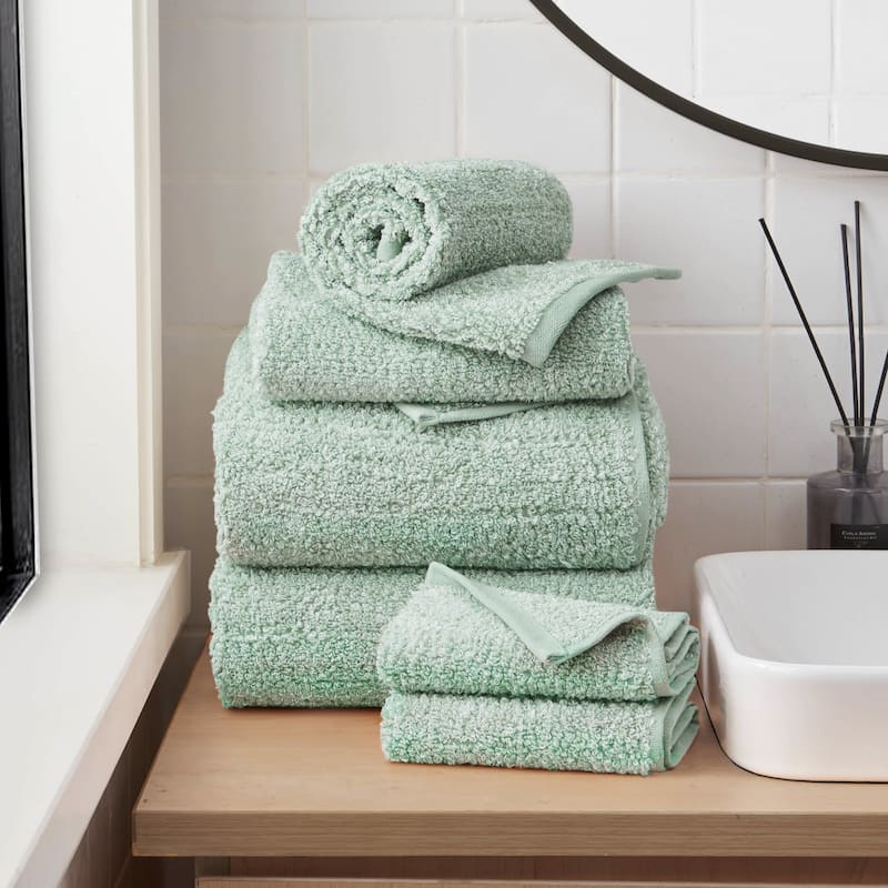 Lucky Brand Cotton Boucle Premium 6 Piece Bath Towel Set 2 Bath towels 2 Hand towels 2 Washcloths - 28"x54"/16"x26"/12"x12"