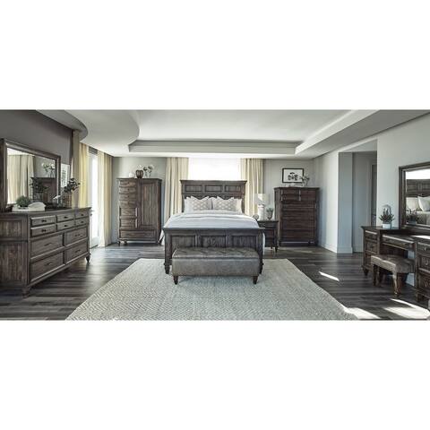 Serra Weathered Burnished Brown 2-piece Bedroom Set with Dresser