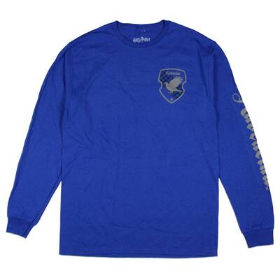 Harry Potter Men's Wizarding World Hogwarts School Ravenclaw House Long-Sleeve Adult Graphic Print T-Shirt