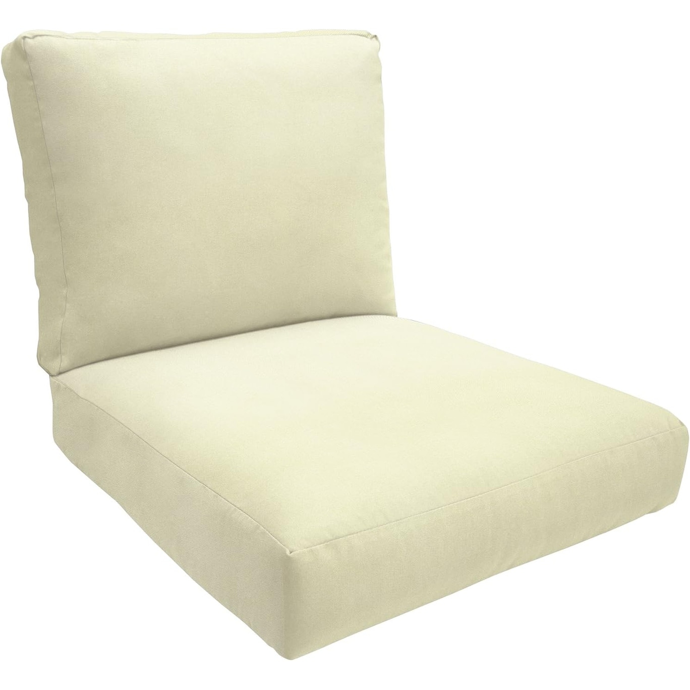 Deep Seating Outdoor Lounge Cushion, Knife Edge, 24x26x5 inches, Canvas Natural