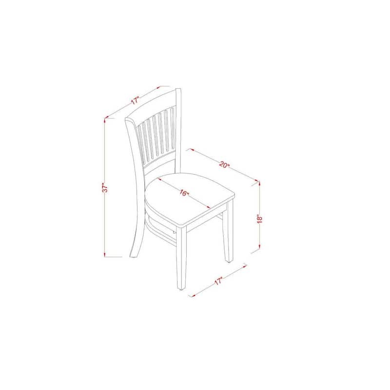 Linen White 3-Piece Wood Dining Set - Small Rectangular Table & 2 Modern Chairs