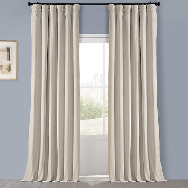 Porch & Den Riedweg Plush Velvet Curtain (1 Panel) - 50 X 84 - Au Lait Creme