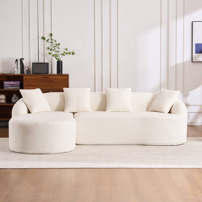 Curved Sectional Sofa L-Shape Modular Chaise Chenille Floor Couch