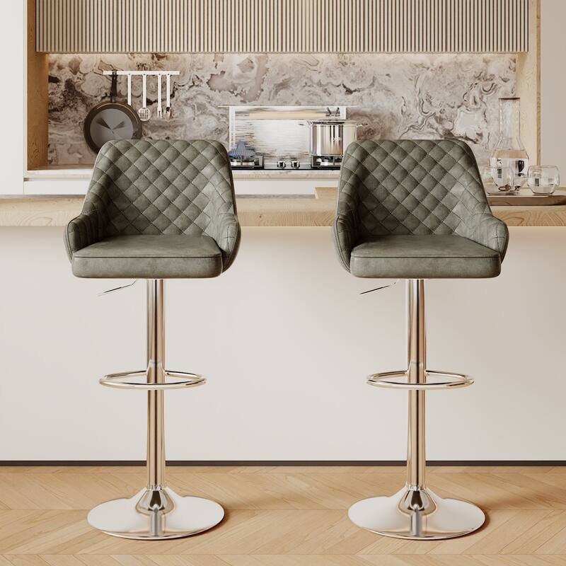 VECELO Adjustable Swivel Modern Bar Stools with Backs