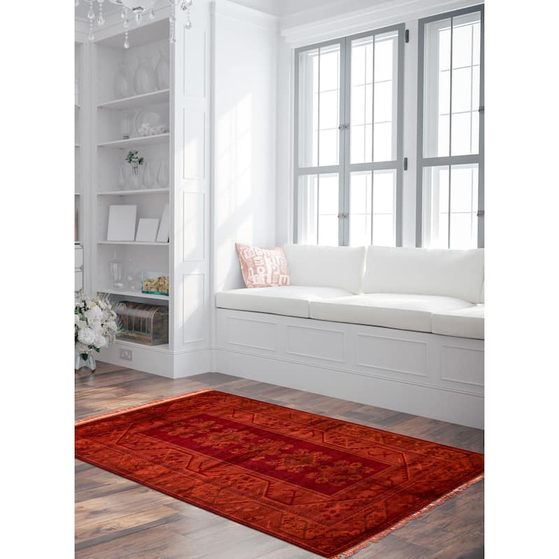ECARPETGALLERY Hand-knotted Color Transition Dark Copper Wool Rug - 6'5 x 9'8