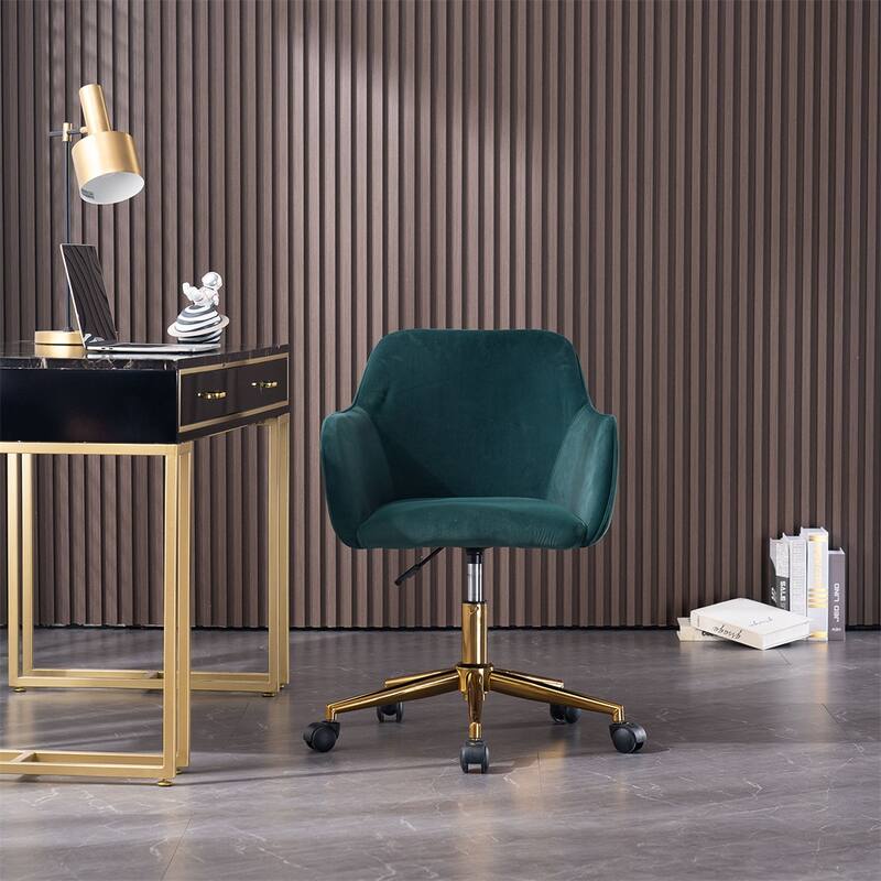 Velvet Adjustable Height Home Office Swivel Chair with Universal Wheel