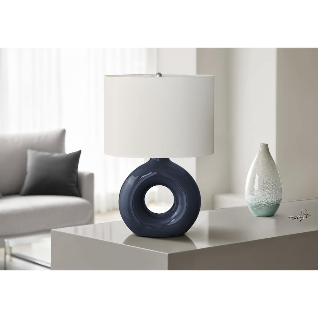 24"H Modern Contemporary Table Lamp - Ceramic Base and Fabric Shade