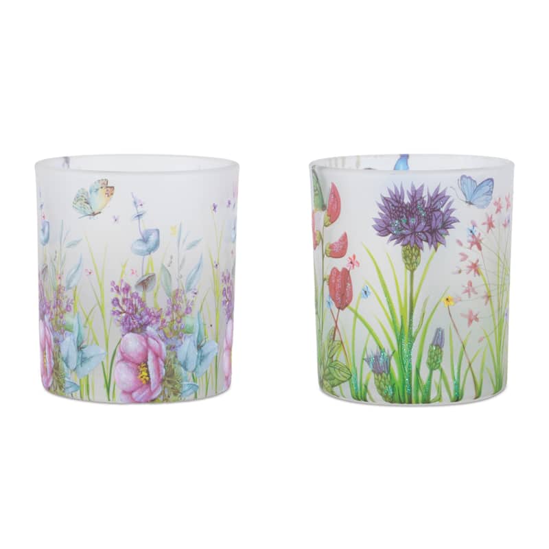 Floral Butterfly Votive Candle Holder (Set of 3)