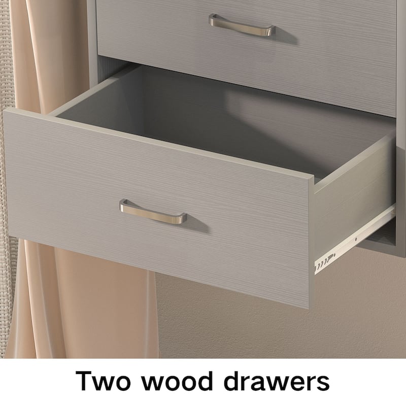 96'' W Wall-mounted Closet System with Storage Shelves and Hanging Rods,Adjustable Walk-in Closet Organizer System