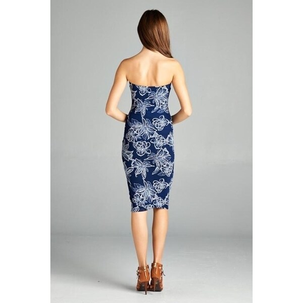 navy blue tube dress