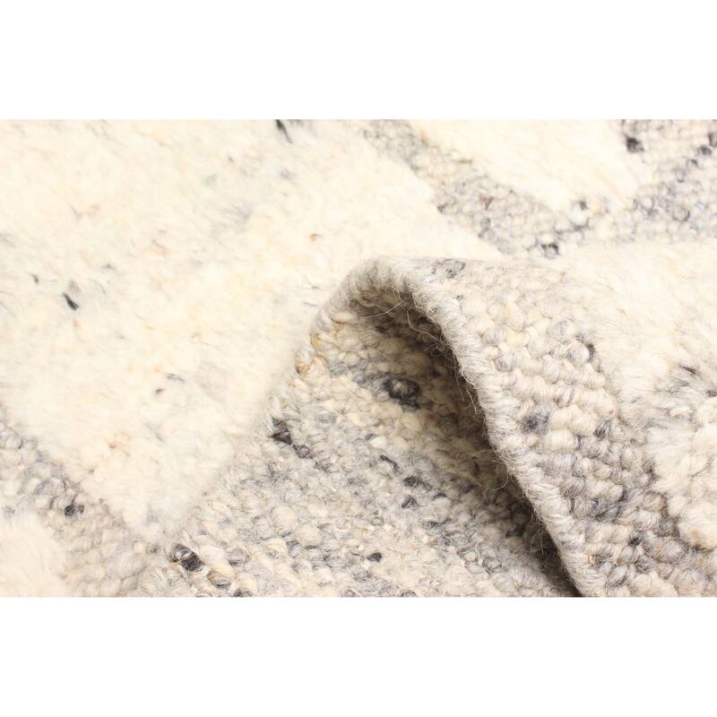 ECARPETGALLERY Hand-knotted Tangier Cream Wool Rug - 5'3 x 7'7