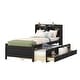 preview thumbnail 30 of 48, Espresso Twin Bed with Trundle, Drawers, and Bookcase Headboard