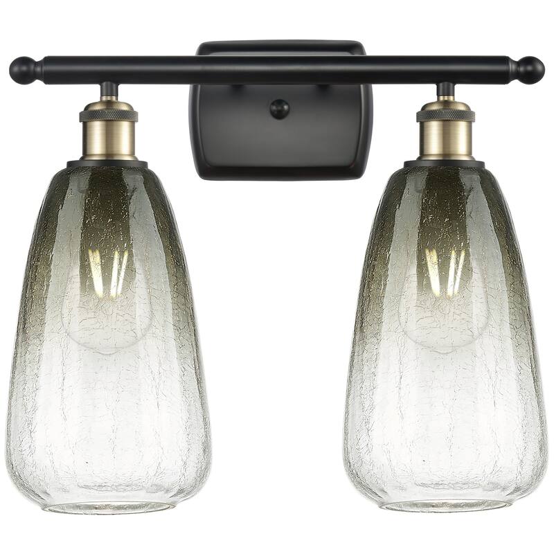 Innovations Lighting 516-2W-14-16 Brookhaven Almond Vanity Brookhaven - Black Antique Brass / Slate